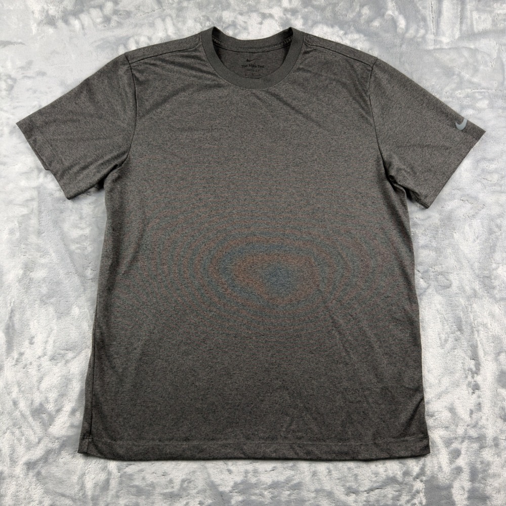 Nike Mens Dri-FIT T-Shirt Gray Heather Short Sleeve Training Top Size M